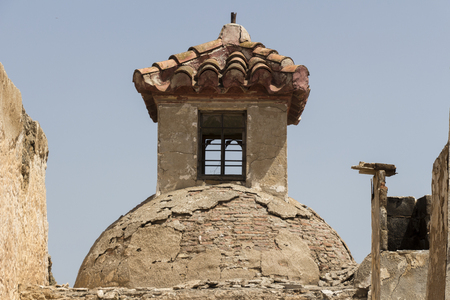 dome and belfry in abandoned farmhouse, old country houseの写真素材