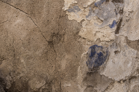 blue and white cracked  background texture old wallの写真素材