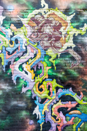 Graffiti on a brick wallのeditorial素材