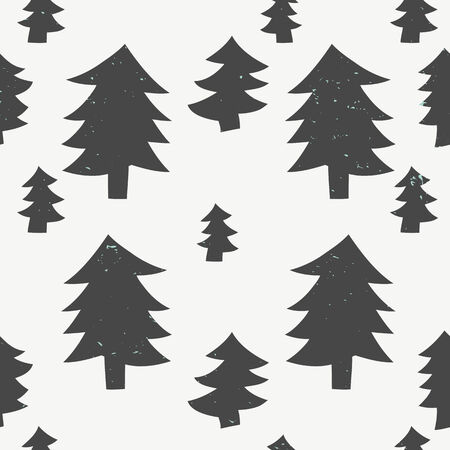 Seamless pattern.Vector background. Retro stylish texture. Repeating christmas treeのイラスト素材