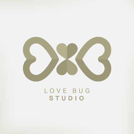 Abstract butterfly with heart design vector templateのイラスト素材