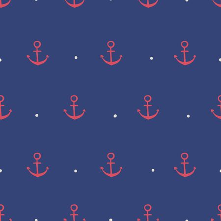 seamless pattern, anchor vector art  background design for fabric and decorのイラスト素材