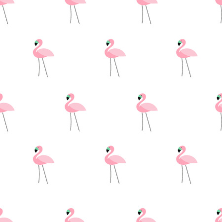 seamless pattern, flamingo vector art  background design for fabric and decorのイラスト素材