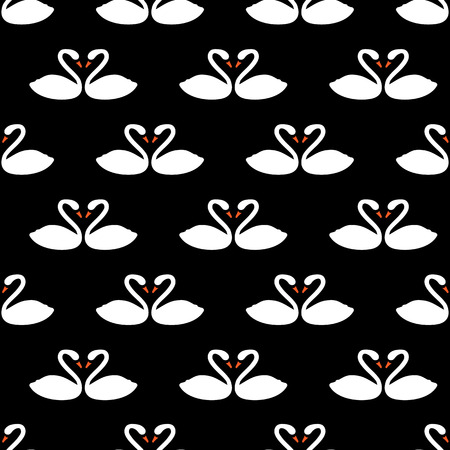 seamless pattern, swan vector art  background design for fabric and decorのイラスト素材