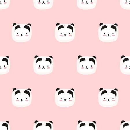 seamless pattern,cute panda vector art  background design for fabric and decorのイラスト素材