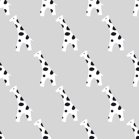 seamless pattern, giraffe vector art  background design for fabric and decorのイラスト素材