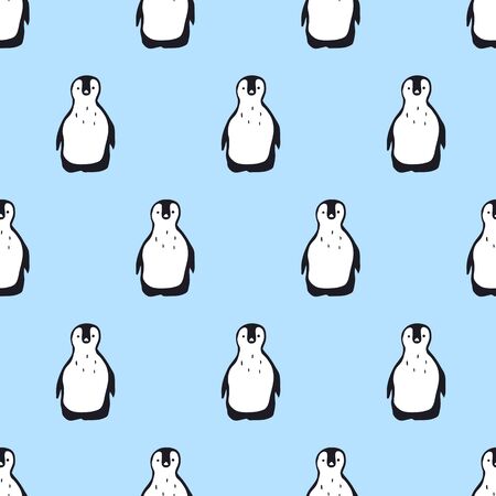 seamless pattern,Penguin vector art  background design for fabric and decorのイラスト素材