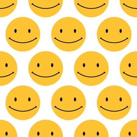 seamless pattern, smiley  vector art  background design for fabric and decorのイラスト素材