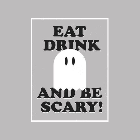 Halloween party invitation with wording eat drink and be scaryのイラスト素材