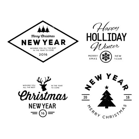 merry christmas badge design templateのイラスト素材