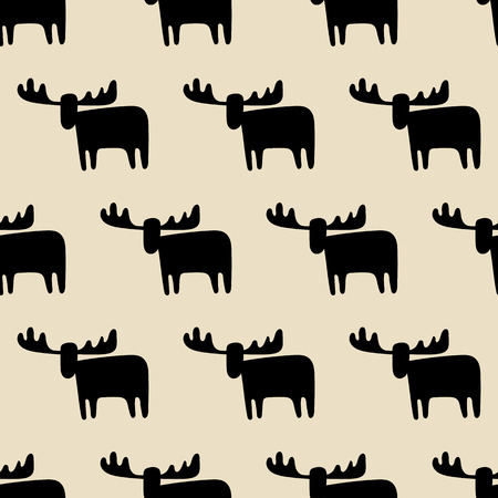 seamless pattern, deer art  background design for fabric and decorのイラスト素材