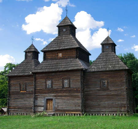 beautiful old wooden churchの写真素材