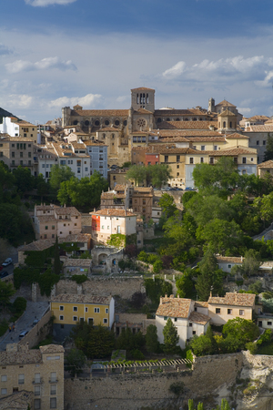 Cuenca a Historic Walled Town with steep cobbled streets and medieval castle ruins Castilla-La Mancha Spainのeditorial素材
