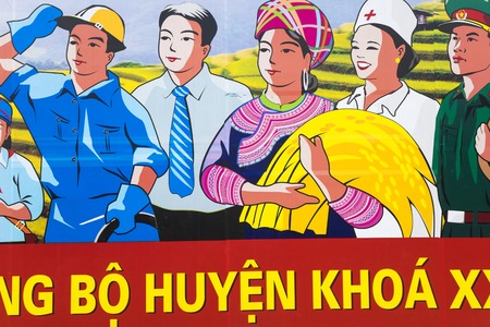 Communist propoganda poster, Vietnamのeditorial素材