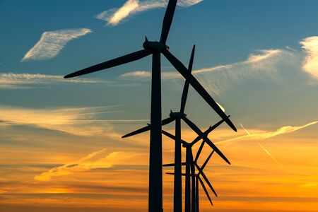 Wind turbine energy generaters on wind farm