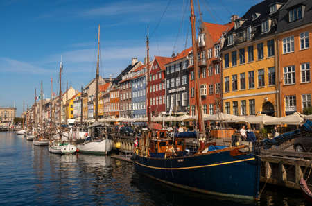 The 17th century waterfront of Nyhavn in the Old Town of Copenhagen, Denmark