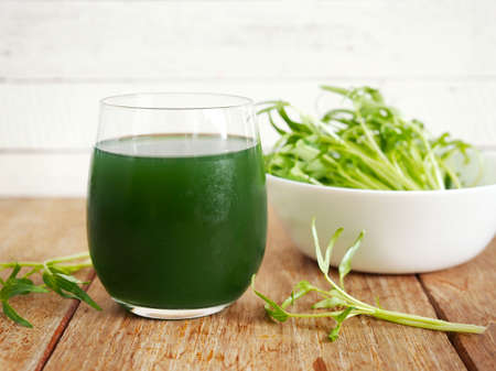 Micro greens, Water spinach sprouts detox juiceの写真素材