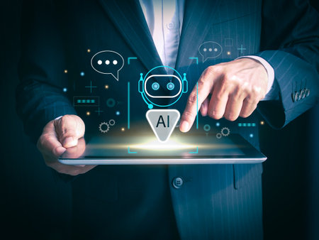 AI, artificial intelligent learning concept, Businessman and AI assistant technology in life.の写真素材