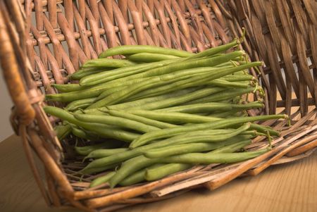 basket of green bobby beans