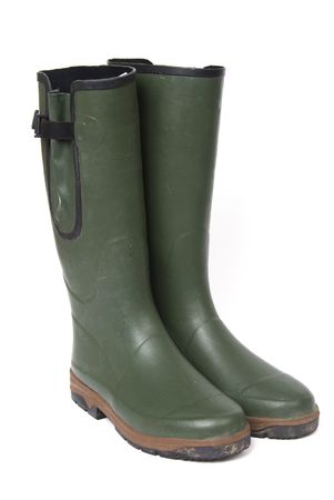 mens green wellington bootsの写真素材