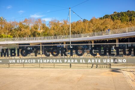 Pompidou centre in Malaga, Andalusia, Spain. culture centre is housed at the port of Malagaのeditorial素材