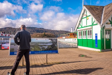 bowness on windermere lake shore cumbria lake districtのeditorial素材