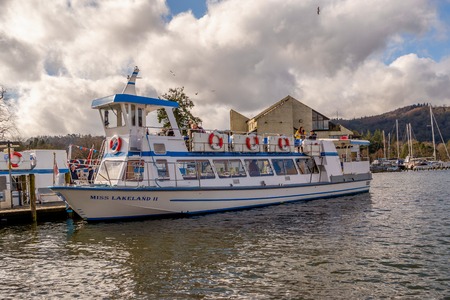 windermere steamer Miss Lakeland on bowness bayのeditorial素材
