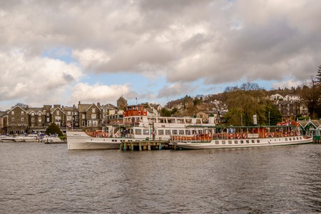 windermere steamer swan on bowness bay lake districtのeditorial素材