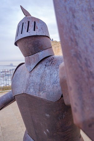 1st April 2019 Alicante Fortress Medieval Knights Statueのeditorial素材