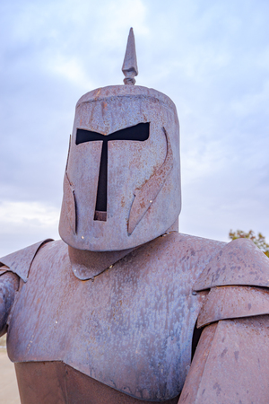 1st April 2019 Alicante Fortress Medieval Knights Statueのeditorial素材