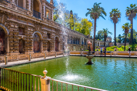 View of Real Alcazar's Galeria de Grutesco the Royal Palace Sevilla Spain.のeditorial素材