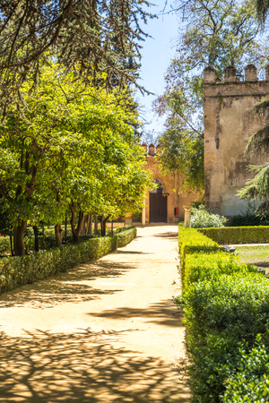 Real Alcazar Gardens in Seville Spainの写真素材
