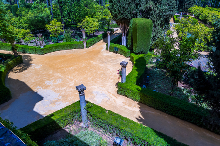 Real Alcazar Gardens in Seville Spainの写真素材