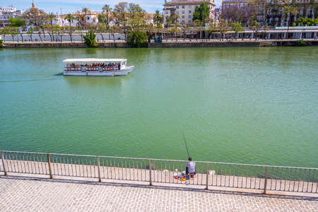 View Guadalquivir river in Seville, Spainのeditorial素材