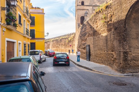 Seville Macarena barrio facades in Sevilla Spainのeditorial素材