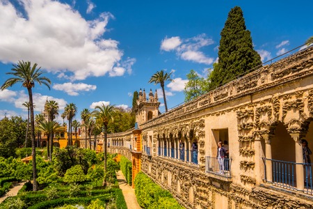 View of Real Alcazar's Galeria de Grutesco the Royal Palace Sevilla Spain.のeditorial素材