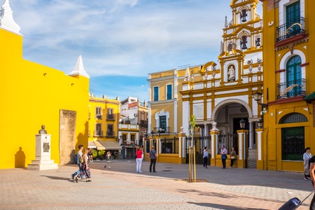 seville spain may 8th 2019 The basilica of Santa Maria de la Esperanza Macarenaのeditorial素材