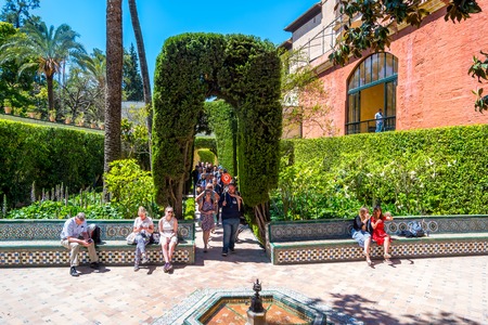 Seville Soain May 8th 2019 Reales alcazares in sevilleのeditorial素材