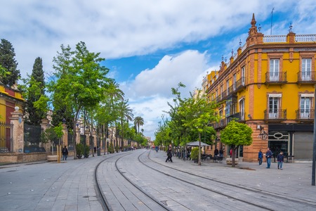 Seville, Spain - May 8th 2019 Saint Francis Square in downtown of the city.のeditorial素材
