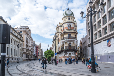 Seville, Spain - May 8th 2019 Saint Francis Square in downtown of the city.のeditorial素材