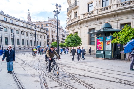 Seville, Spain - May 8th 2019 Saint Francis Square in downtown of the city.のeditorial素材