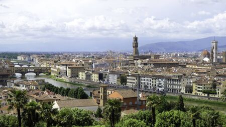 Rooftop view of the beautiful city of Florence in springの写真素材