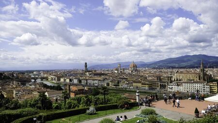 Rooftop view of the beautiful city of Florence in springの写真素材