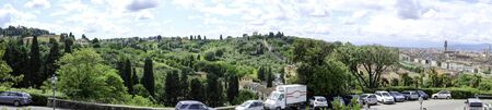 Rooftop view of the beautiful city of Florence in springの写真素材