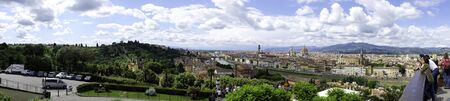 Rooftop view of the beautiful city of Florence in springの写真素材