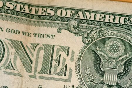 selective focus close up shot of assorted us banknotesの写真素材