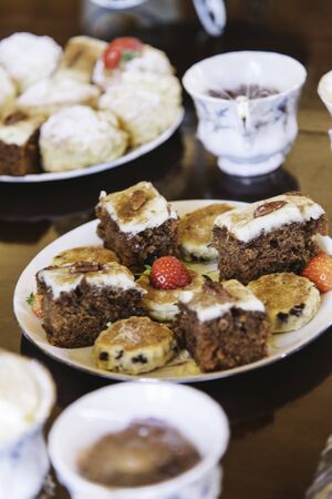 Afternoon tea for an alternative wedding breakfastの写真素材