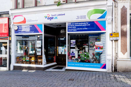 Age UK Charity Shop Finkle Street Kendal Cumbria UKのeditorial素材