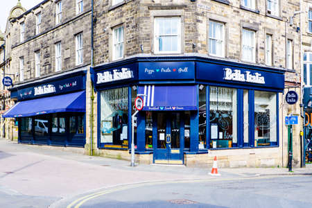 UNITED KINGDOM, LANCASTER - 9TH APRIL 2020 Bela Italia Cafe closed for lockdown Covid 19のeditorial素材
