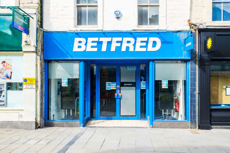 UNITED KINGDOM, LANCASTER - 9TH APRIL 2020 Bet Fred one of its outlets in shopping area in lockdownのeditorial素材